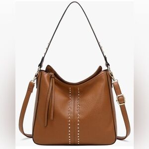 Montana West Brown Leather Shoulder Bag